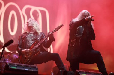 Sao Paulo (sp), Brezilya 03 / 05 / 2025 - bu cumartesi, Sao Paulo şehrinde düzenlenen Latin Amerika Anıtı 'nda, çeteciler açık havada Saxon grubunun performansı. (Fabricio Bomjardim / The Newws2) 