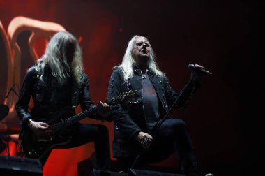 Sao Paulo (sp), Brezilya 03 / 05 / 2025 - bu cumartesi, Sao Paulo şehrinde düzenlenen Latin Amerika Anıtı 'nda, çeteciler açık havada Saxon grubunun performansı. (Fabricio Bomjardim / The Newws2) 