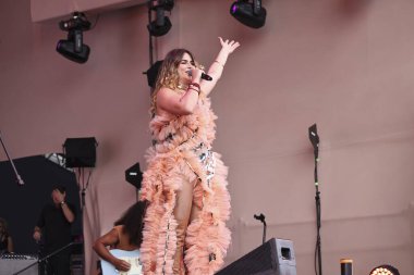 Sao Paulo (sp), Brezilya 03 / 05 / 2025 - şarkıcı Helena Serena, Alto de Pinheiros 'taki villa Lobos Park' ta düzenlenen nomade festivalinde sahne aldı.