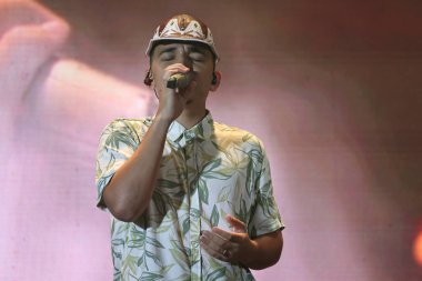 Sao Paulo (SP), Brezilya 04 / 05 / 2025 - şarkıcı Joao Gomes 'in şarkıcı Jota.pe' nin katılımıyla gerçekleştirilen gösteri, Alto de Pinheiros 'taki Villa Lobos Park' ta düzenlenen Nomade Festivali sırasında sahneleniyor. 