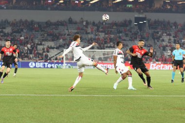 Curitiba (pr), Brazil 04 / 05 / 2025 - Atletico ve botafogo sp arasında oynanan karşılaşma sırasında oyuncu tevis Gabriel, ligga arena 'da düzenlenen 6.