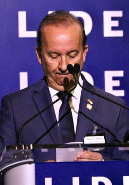 13 Mayıs 2025, New York, ABD: Jorginho Mello, New York 'taki Harvard Club' da düzenlenen 14. lide Brezilya yatırım forumu sırasında (niyi fote / thenews2)