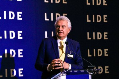 13 Mayıs 2025, New York, ABD: ronaldo caiado, Goias Valisi, Brezilya haftası boyunca New York 'taki Harvard Club' da düzenlenen 14. Lide Brezilya yatırım forumu sırasında gerçekleştirilmiştir (niyi fote / thenews2)