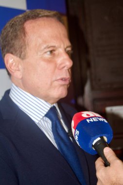 13 Mayıs 2025, New York, ABD: Joao Doria, eski Sao Paulo valisi, 14. Lide Brezilya yatırım forumunun sonunda bir basın toplantısına katılır (niyi fote / thews2)