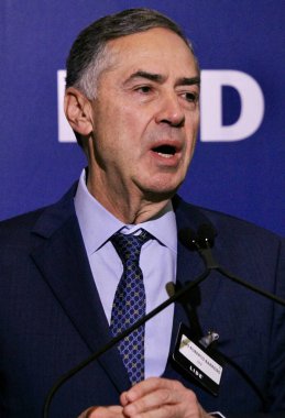 13 Mayıs 2025, New York, ABD: Luis Roberto Barroso, Brezilya Federal Yüksek Mahkemesi Başkanı Harvard Club 'da düzenlenen 14. Lide Brezilya Yatırım Forumu sırasında)