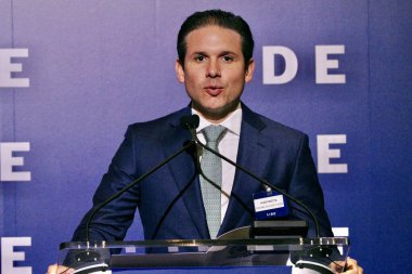 13 Mayıs 2025, New York, ABD: hugo motta, Brezilya Milletvekilleri Meclisi Başkanı New York 'taki Harvard Club' da düzenlenen 14. Lide Brezilya Yatırım Forumu sırasında (niyi fote / the enews2)