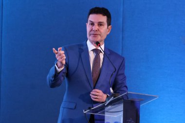 Sao Paulo (SP), Brezilya 05 / 28 / 2025 Jader Filho, Şehir Bakanı, emlak sektörünün geleceğini şekillendiren lider ve uzmanların bir toplantısı olan Abrainc 2025 zirvesinde konuşuyor ve dersler veriyor (leco viana / thews2)