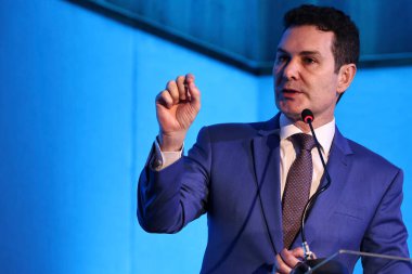 Sao Paulo (SP), Brezilya 05 / 28 / 2025 Jader Filho, Şehir Bakanı, emlak sektörünün geleceğini şekillendiren lider ve uzmanların bir toplantısı olan Abrainc 2025 zirvesinde konuşuyor ve dersler veriyor (leco viana / thews2)