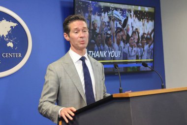 New York, ABD: 3 Haziran 2025 - Dan courtemanche, baş haberleşme subayı, büyük lig soccercercercercered gazetecilere bir basın toplantısı düzenledi. (Niyi Fote/Thenews2)