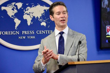 New York, ABD: 3 Haziran 2025 - Dan courtemanche, baş haberleşme subayı, büyük lig soccercercercercered gazetecilere bir basın toplantısı düzenledi. (Niyi Fote/Thenews2)