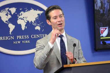 New York, ABD: 3 Haziran 2025 - Dan courtemanche, baş haberleşme subayı, büyük lig soccercercercercered gazetecilere bir basın toplantısı düzenledi. (Niyi Fote/Thenews2)