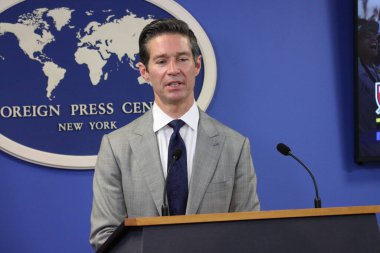 New York, ABD: 3 Haziran 2025 - Dan courtemanche, baş haberleşme subayı, büyük lig soccercercercercered gazetecilere bir basın toplantısı düzenledi. (Niyi Fote/Thenews2)