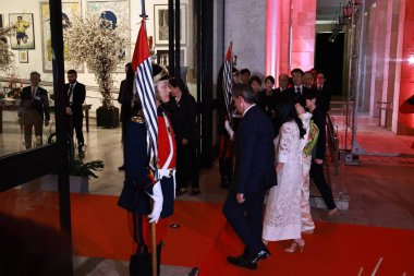 Sao Paulo (sp), Brezilya 06 / 06 / 2025 - Sao Paulo eyaleti valisi Tarcisio de freitas (cumhuriyetçiler), bu Cuma (6), Morumbi 'deki Bandeirantes Sarayı' nda (leco viana / thenews2))
