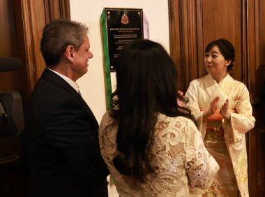 Sao Paulo (sp), Brezilya 06 / 06 / 2025 - Sao Paulo Eyaleti valisi, Tarcisio de freitas ve Japon İmparatorluğu Prensesi Kako arasında Morumbi 'deki Bandeirantes Sarayı' nda ikili görüşme (leco viana / thews2)