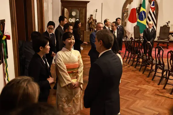 Sao Paulo (sp), Brezilya 06 / 06 / 2025 - Sao Paulo Eyaleti valisi, Tarcisio de freitas ve Japon İmparatorluğu Prensesi Kako arasında Morumbi 'deki Bandeirantes Sarayı' nda ikili görüşme (leco viana / thews2)