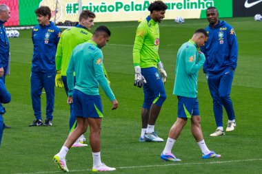 Sao Paulo (sp) Brazilya 06 / 09 / 2025 Brezilya Milli Takımı antrenmanı sırasında Sao Paulo 'daki Neo Quimica Arena' da (sp) bu pazartesi. Takım 2026 Dünya Kupası elemelerinde Paraguay ile karşılaşmaya hazırlanıyor. (leco viana / the newws2)