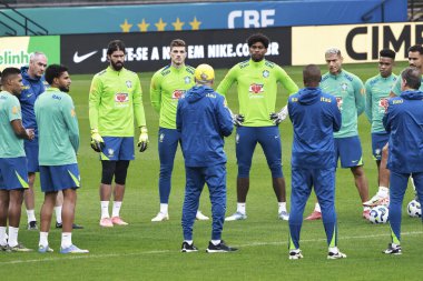 Sao Paulo (sp) Brazil 06 / 09 / 2025 carlo ancelotti, Brezilyalı milli takım antrenmanına Sao Paulo 'daki Neo Quimica Arena' da (sp) liderlik ediyor. (leco viana / the newws2)