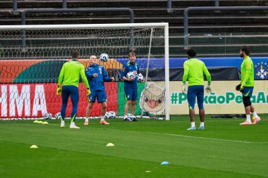 Sao Paulo (sp) Brazilya 06 / 09 / 2025 Brezilya Milli Takımı antrenmanı sırasında Sao Paulo 'daki Neo Quimica Arena' da (sp) bu pazartesi. Takım 2026 Dünya Kupası elemelerinde Paraguay ile karşılaşmaya hazırlanıyor (leco viana / thenews2)