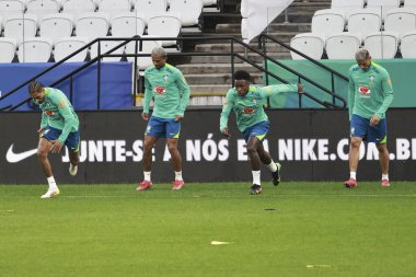 Sao Paulo (sp) Brazil 06 / 09 / 2025 player vinicius jr, bu pazartesi Sao Paulo 'daki Neo Quimica Arena' da (sp) antrenman yaparken Brezilya milli takımı ile antrenman yapıyor. (leco viana / the newws2)