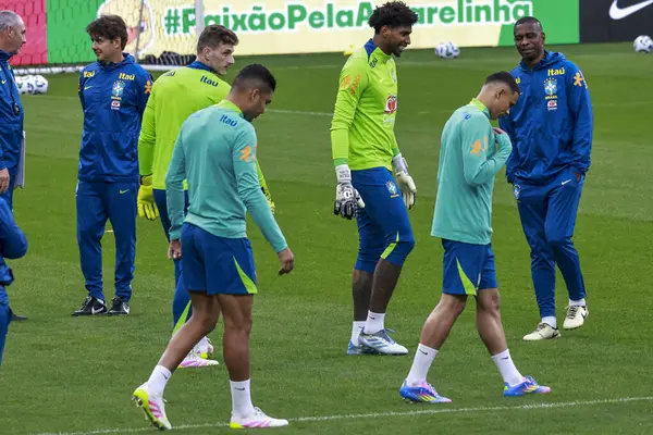 Sao Paulo (sp) Brazilya 06 / 09 / 2025 Brezilya Milli Takımı antrenmanı sırasında Sao Paulo 'daki Neo Quimica Arena' da (sp) bu pazartesi. Takım 2026 Dünya Kupası elemelerinde Paraguay ile karşılaşmaya hazırlanıyor. (leco viana / the newws2)