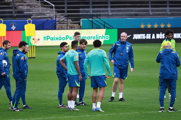 Sao Paulo (sp) Brazilya 06 / 09 / 2025 Brezilya Milli Takımı antrenmanı sırasında Sao Paulo 'daki Neo Quimica Arena' da (sp) bu pazartesi. Takım 2026 Dünya Kupası elemelerinde Paraguay ile karşılaşmaya hazırlanıyor. (leco viana / the newws2)