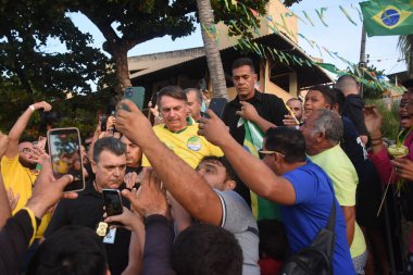 Natal (rn), Brazil 12 / 06 / 2025 - eski başkan jair messias bolsonaro, bu öğleden sonra, 12 Haziran 2025 tarihinde, natal şehir konseyinde, vatandaşlık unvanı aldı ve Ponta negra plajına gitti (jose aldenir / thews2)