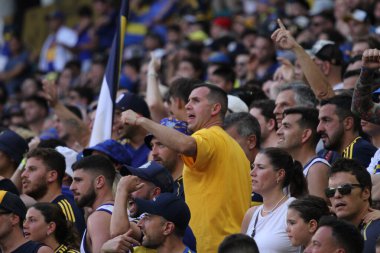 Miami, Florida, ABD: 16 Haziran 2025 - Miami 'deki Hard Rock Stadyumu' nda oynanan Fifa Dünya Kulüpler Kupası 'nın grup aşamasında Boca Jr ve sl Benfica arasındaki futbol maçında taraftarlar. (niyi fote / the new ws2)