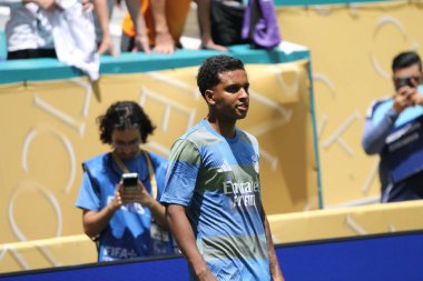 18 Haziran 2025, Miami, Florida, ABD Gerçek Madrid C.F. arasındaki futbol maçında gerçek rodrygo. Al Hilal, Fifa Dünya Kulüpler Kupası 'nın grup aşamasında Miami' deki Hard Rock Stadyumu 'nda yer alıyor. (niyi fote / the new ws2)