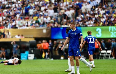 13 Temmuz 2025, New Jersey, ABD: Chelsea ile Psg arasında oynanan futbol maçı sırasında New Jersey Metlife Stadyumu 'nda oynanan 2025 Dünya Kulüpler Kupası finali için geçerli. Chelsea 3-0 kazandı. (niyi fote / the new ws2)