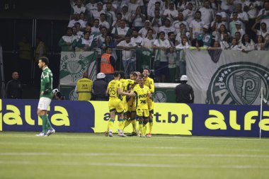 Sao Paulo (SP), Brezilya 07 / 16 / 2025 - Mirassol 'dan Chico da Costa, Brezilya Futbol Şampiyonası' nın 14. turu için Palmeiras ve Mirassol arasındaki maçtaki golünü kutluyor (leco viana / theenews2)