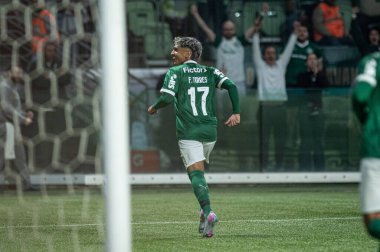 Sao Paulo (SP), Brezilya 7 / 16 / 2025 - Facundo Torres, Brezilya Futbol Şampiyonası (ronaldo barreto / theenews2) 14. turu için Palmeiras ve Mirassol arasındaki maçtaki golünü kutluyor.)