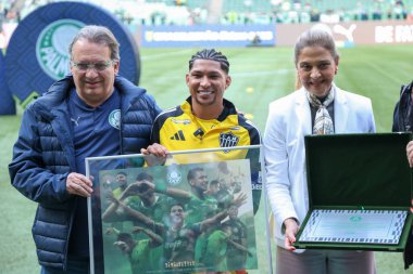 Sao Paulo (sp), Brezilya 20 / 07 / 2025 - Palmeiras başkanı Leila Pereira tarafından Brezilya futbol şampiyonasının 15. turu için onurlandırıldı (tomze fonseca / thenews2)