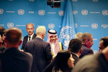 Filistin sorununun barışçıl çözümü ve iki devletli bir çözümün uygulanması hakkında basın brifingi. 28 Temmuz 2025, New York, ABD: basın açıklaması (r-l) h.E. Bay Jean-nol havuç, Avrupa ve dışişleri bakanı. 