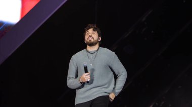 Sao Paulo (sp), Brazil 08 / 16 / 2025 - şarkıcı gustavo mioto tarafından gösterildi, farraial 2025, bu cumartesi gecesi, 16 Ağustos 2025 (Milene Cardoso / Thenews2) 