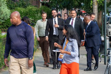 24 Ağustos 2025, New York, New York, ABD belediye başkanı adayı Mamdani yaz çöpçü avının son durağına geldi. (M10 'lar\ yeni 2ler))