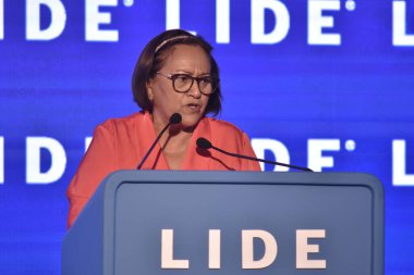 Rio de Janeiro (RJ), 22 Ağustos 2025 - Lide Forum sırasında Rio Grande do Norte Valisi Fatima Bezerra. Panel 4 - Çevresel Ekonomi ve Sosyal Kalkınma (saulo angelo / theenews2)