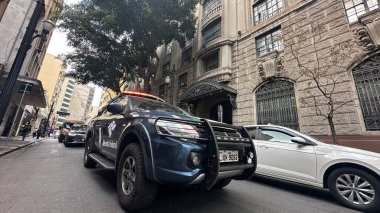 Sao Paulo (SP), Brezilya 08 / 28 / 2025 - Operasyon / Dolandırıcılık / Bakanlık / Kamu Bakanlığı - Benzin istasyonlarındaki vergi kaçakçılığını hedef alan Kamu Bakanlığı operasyonu, Av 'daki polis teşkilatı. Faria Lima Sao Paulo 'da. (Oslaim Brito / Tenews2) 