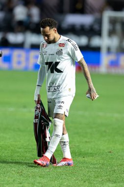 Santos (SP), 08 / 31 / 2025 - Brezilyalı / Santos vs Fluminense - Santos 'lu Neymar Jr.' a karşı Urbano Caldeira Stadyumu (Vila Belmiro) 'nda oynanan Brezilya Şampiyonluk Serisi A' nın 22. (pedro paulo diaz\ yeni2)
