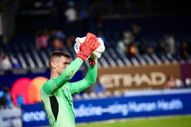 30 Ağustos 2025, New York, ABD: Matt Freese (# 49) New York 'taki Yankee Stadyumu' nda Nickfc ve D.C arasında oynanan futbol maçı kalecisi..