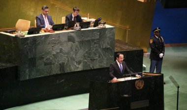 UNGA 80 Genel Kurul Müzakeresi. 24 Eylül 2025, New York, ABD: Kıbrıs Rum Kesimi Cumhurbaşkanı Nikos Hristodoulides BM genel merkezinde gerçekleşen UNGA 80 Genel Müzakere Toplantısında konuştu. (niyi fote\ theenews2)
