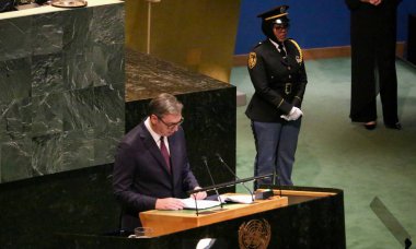 UNGA 80 Genel Kurul Müzakeresi. 24 Eylül 2025, New York, ABD: Sırbistan Cumhurbaşkanı. (niyi fote\ theenews2)