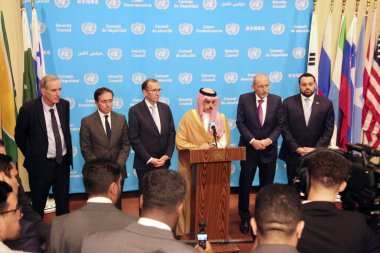 25 Eylül 2025, New York, ABD: Gazze 'de İnsani Yardım ve Barış Üzerine Ortak Basın Karşılaşması. (niyi fote\ theenews2)   