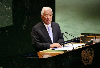 UNGA 80 Genel Kurul Müzakeresi. 25 Eylül 2025, New York, ABD: Avrupa Birliği Avrupa Konseyi Başkanı Ekselansları Antonio Costa UNGA 80 Genel Kurul Toplantısına seslendi. (niyi fote\ theenews2)   