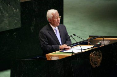 UNGA 80 Genel Kurul Müzakeresi. 25 Eylül 2025, New York, ABD: Avrupa Birliği Avrupa Konseyi Başkanı Ekselansları Antonio Costa UNGA 80 Genel Kurul Toplantısına seslendi. (niyi fote\ theenews2)   