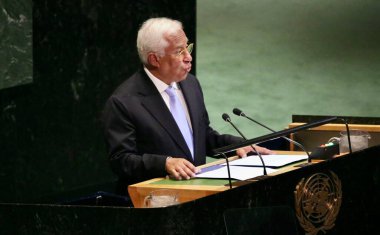 UNGA 80 Genel Kurul Müzakeresi. 25 Eylül 2025, New York, ABD: Avrupa Birliği Avrupa Konseyi Başkanı Ekselansları Antonio Costa UNGA 80 Genel Kurul Toplantısına seslendi. (niyi fote\ theenews2)   