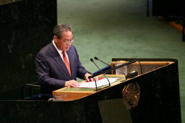 26 Eylül 2025, New York, ABD: Ekselansları Li Qiang Genel Kurul 'un 80. oturumunda (niyi fote / theenews2)