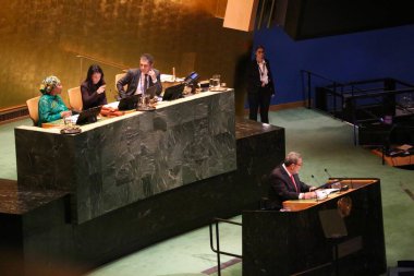 26 Eylül 2025, New York, ABD: Ekselansları Ralph Gonsalves, Başbakan ve Ulusal Güvenlik Bakanı, Saint Vincent ve Grenadines Hukuk İşleri ve Bilgileri Bakanı UNGA 80 Genel Kurul Toplantısına seslendi