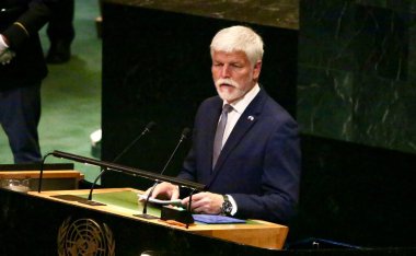 24 Eylül 2025, New York, ABD: Çek Cumhuriyeti Başkanı Ekselansları Petr Pavel BM genel merkezinde gerçekleştirilen UNGA 80 Genel Kurul Müzakeresi 'nde (niyi fote / thews2)