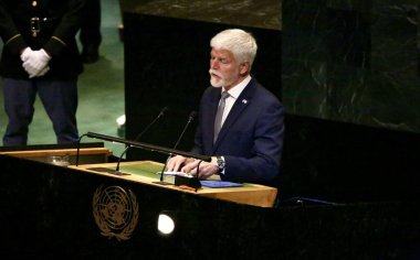 24 Eylül 2025, New York, ABD: Çek Cumhuriyeti Başkanı Ekselansları Petr Pavel BM genel merkezinde gerçekleştirilen UNGA 80 Genel Kurul Müzakeresi 'nde (niyi fote / thews2)