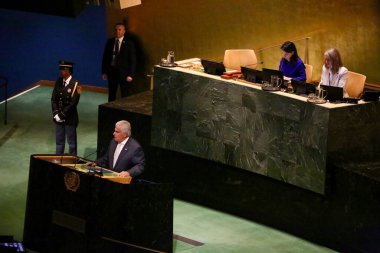 24 Eylül 2025, New York, ABD: Çek Cumhuriyeti Başkanı Ekselansları Petr Pavel BM genel merkezinde gerçekleştirilen UNGA 80 Genel Kurul Müzakeresi 'nde (niyi fote / thews2)